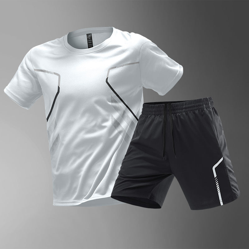 Men's Color-Block Sports T-Shirt and Shorts Set (photo 7)
