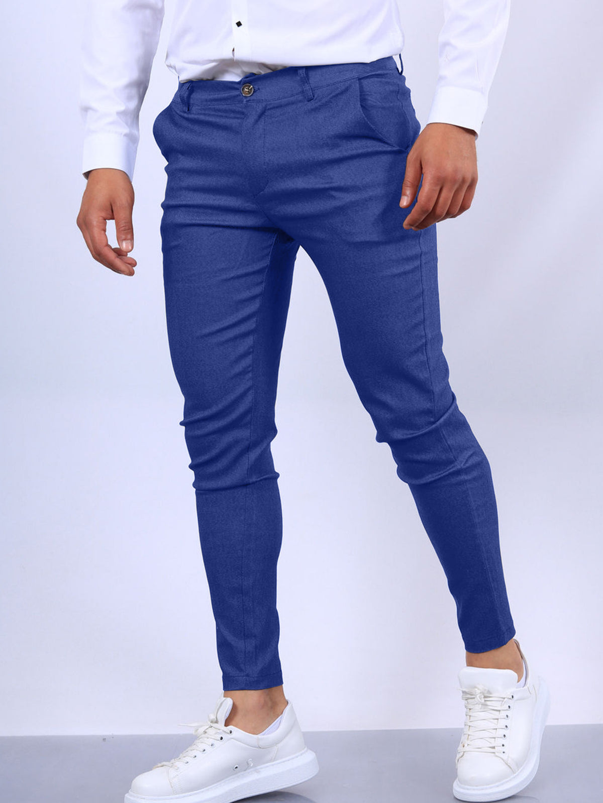 Men's Slim Button Pencil Trousers (photo 19)