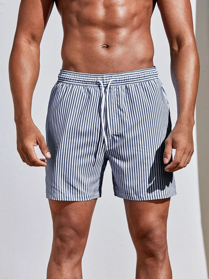 Men's 3D Striped Print Shorts (photo 9)
