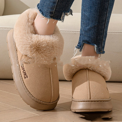 Women's Platform Plush Slippers with Faux Fur Lining (photo 7)