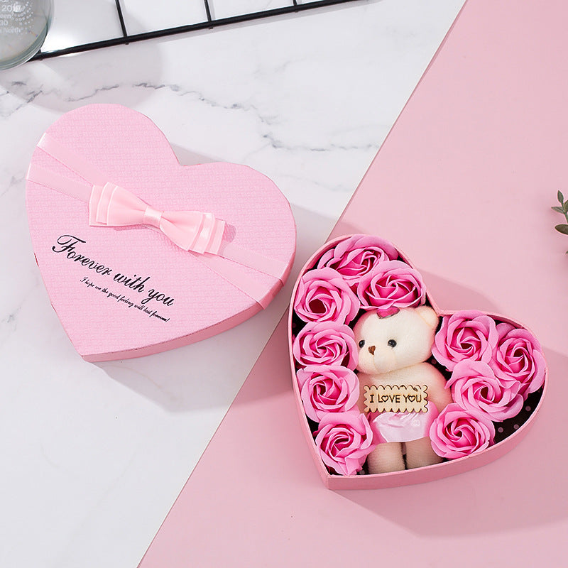 Heart-Shaped Soap Rose Gift Box (photo 5)