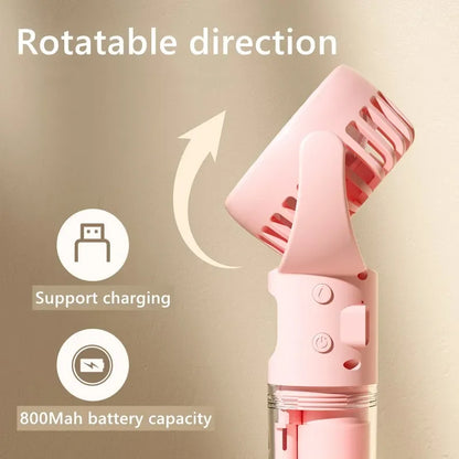 Handheld Mist Spray Fan, 4 Speeds, USB Rechargeable (photo 3)