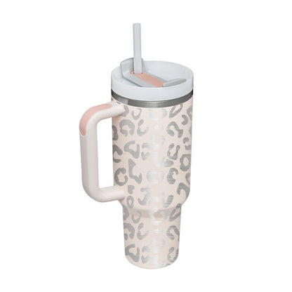 40 oz Insulated Stainless Steel Tumbler with Handle, Lid and Straw (photo 14)