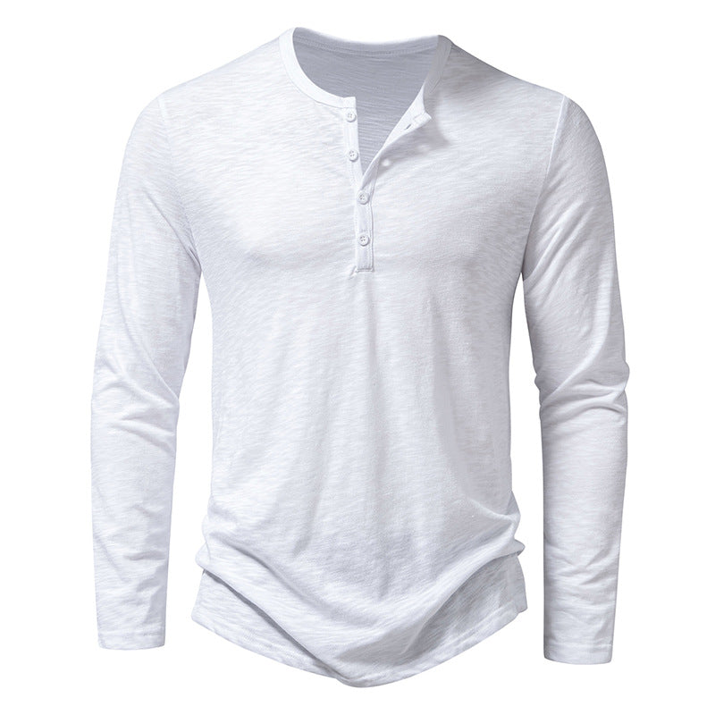 Men's Long-Sleeve Button Henley T-Shirt (photo 8)