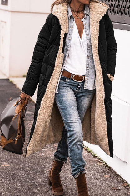 Women's Reversible Hooded Long Coat (photo 3)