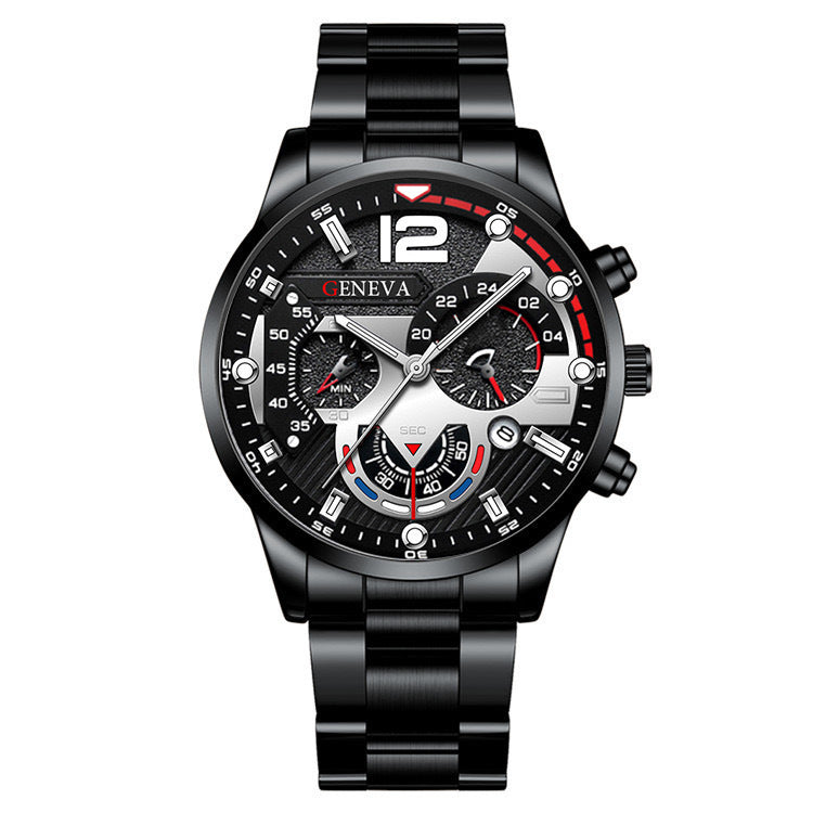 Men's Steel Strap Quartz Watch and Bracelet Set (photo 16)