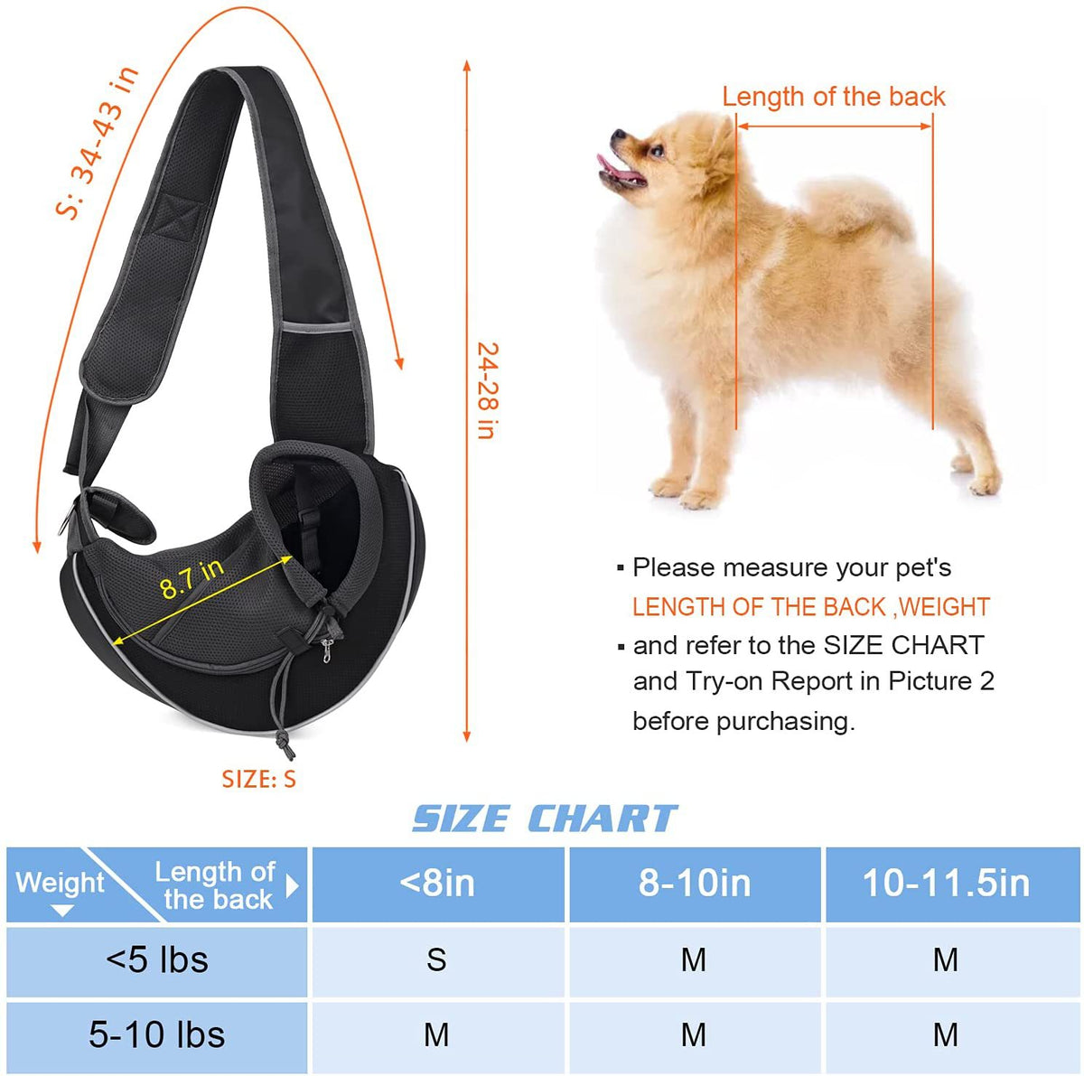 Pet Sling Carrier Crossbody Bag (photo 2)
