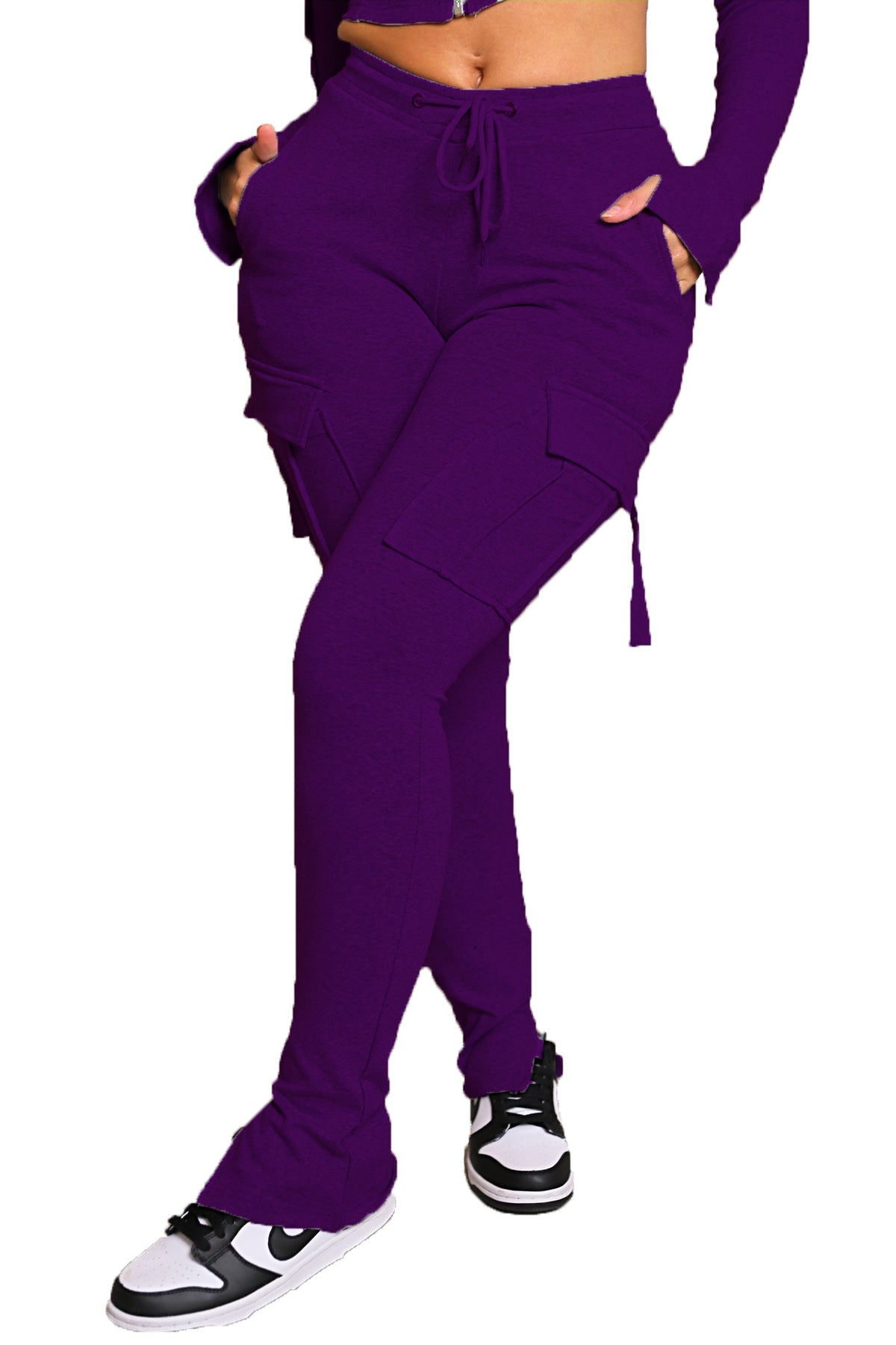 Women's High-Waist Drawstring Cargo Pants (photo 12)