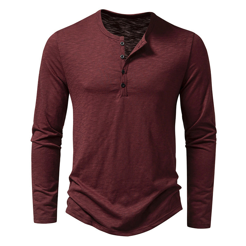 Men's Long-Sleeve Button Henley T-Shirt (photo 10)