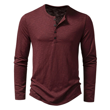 Men's Long-Sleeve Button Henley T-Shirt (photo 10)