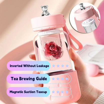 Glass Tea Infuser Tumbler with Magnetic Filter, 500 ml