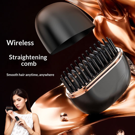 Mini Cordless Hair Straightener Comb, USB Rechargeable