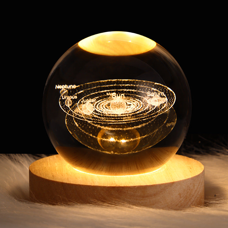 Wood Base Crystal Ball Night Lamp (photo 7)