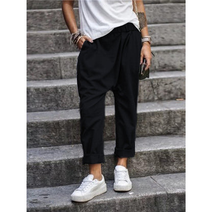 Women's High-Waist Harem Pants with Pockets (photo 10)