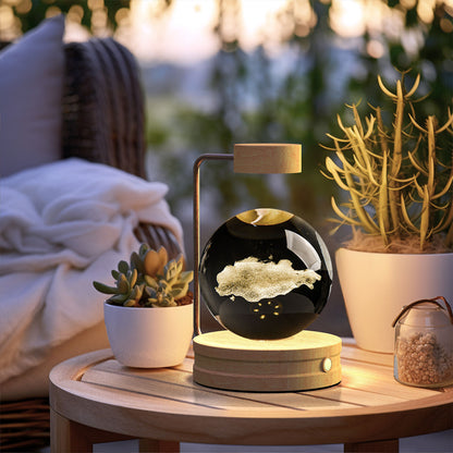 3D Engraved Crystal Ball Night Light with Wooden Base, USB (photo 69)