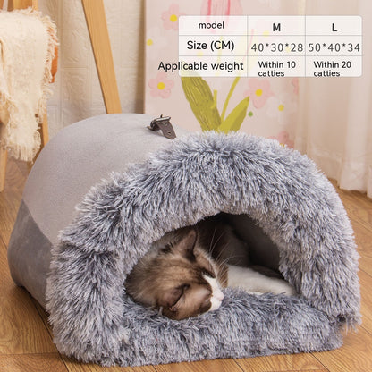 Portable Long-Plush Cat Nest (photo 3)