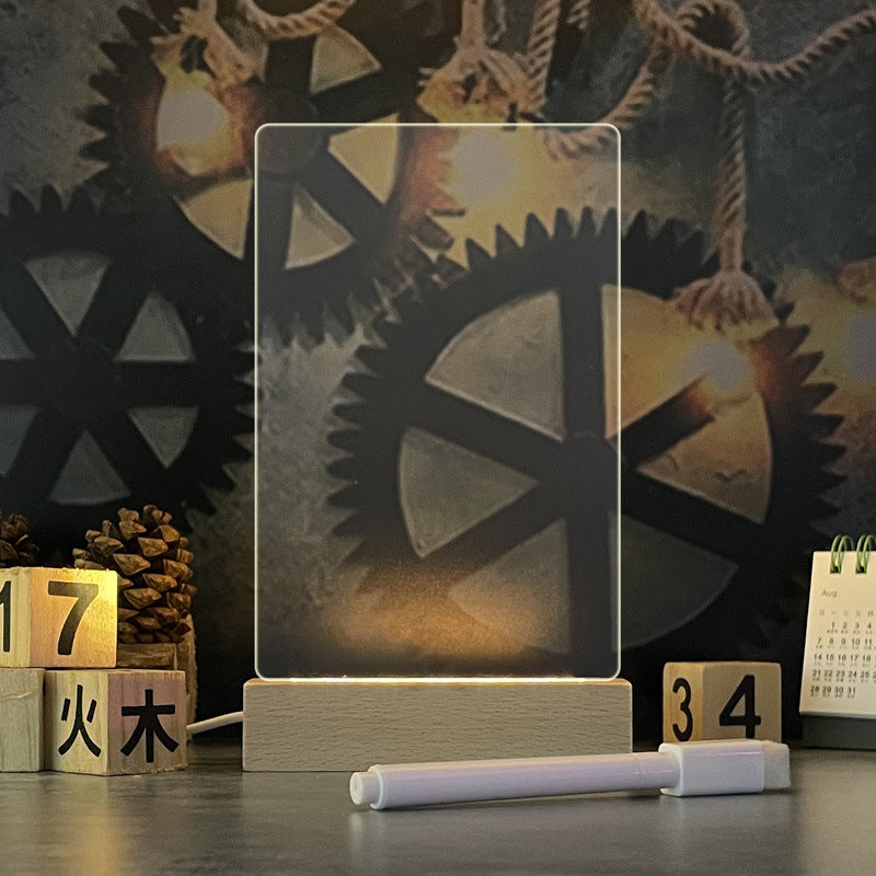 LED Acrylic Message Board Night Light with Pen (photo 3)