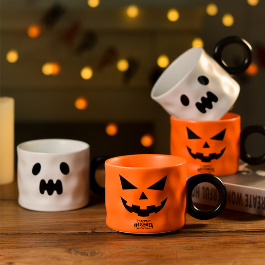 Pumpkin Ceramic Mug with Spoon