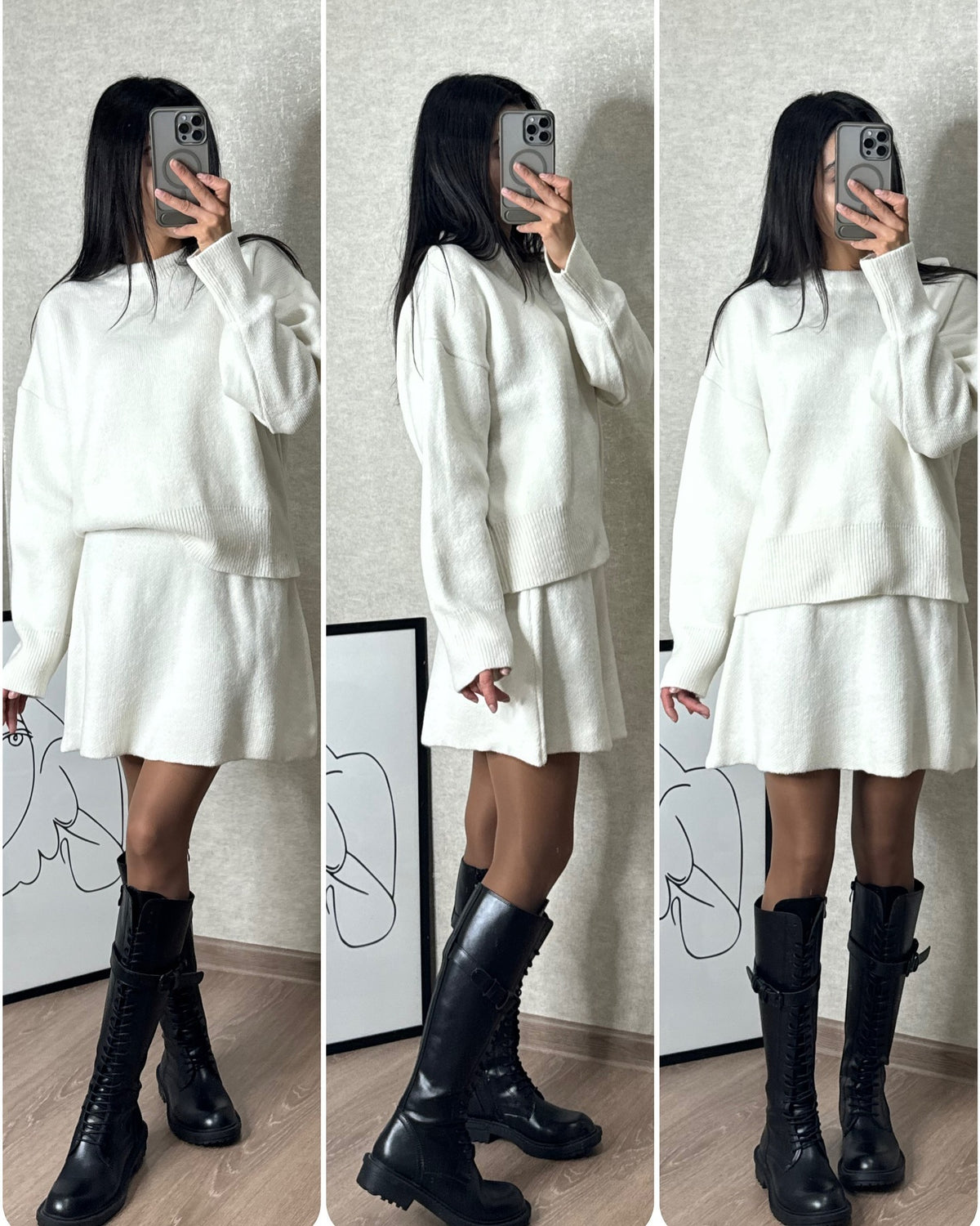 Women's Knit Sweater and Mini Skirt Set (photo 11)