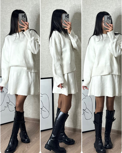 Women's Knit Sweater and Mini Skirt Set (photo 11)