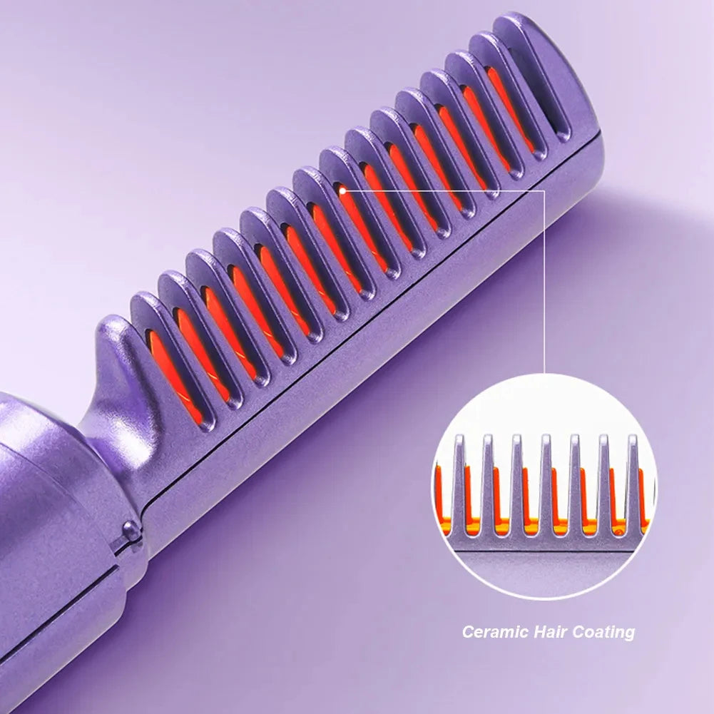 Cordless Mini Hot Comb Straightening Brush (photo 5)