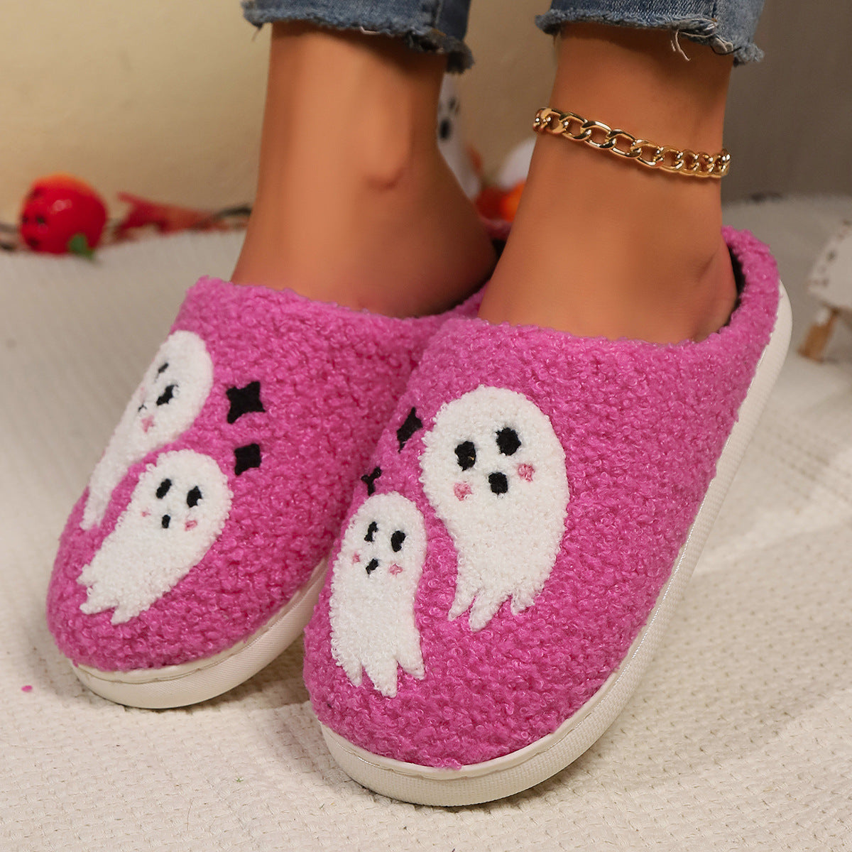Halloween Ghost Plush Slippers (photo 6)
