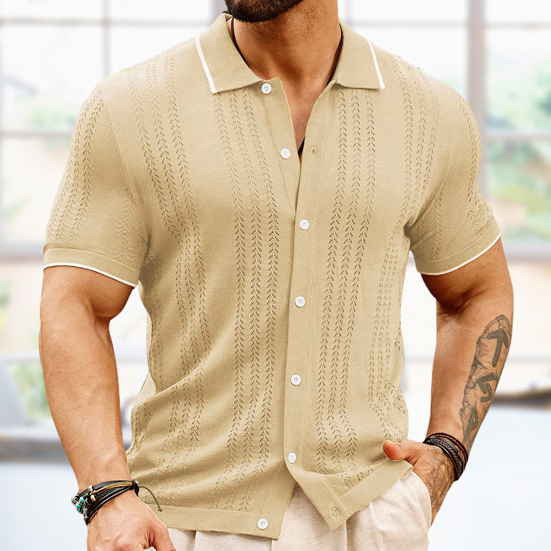 Men's Short-Sleeve Lapel Polo Shirt (photo 7)