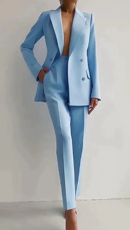 Women's Single-Breasted Jacket and Slim Trousers Suit (photo 7)