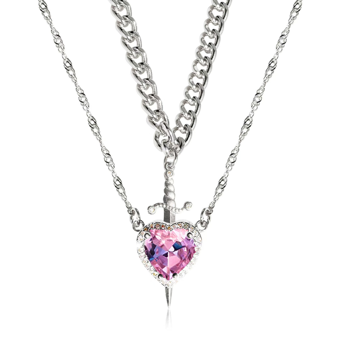 Heart and Sword Couple Necklace Set (photo 11)