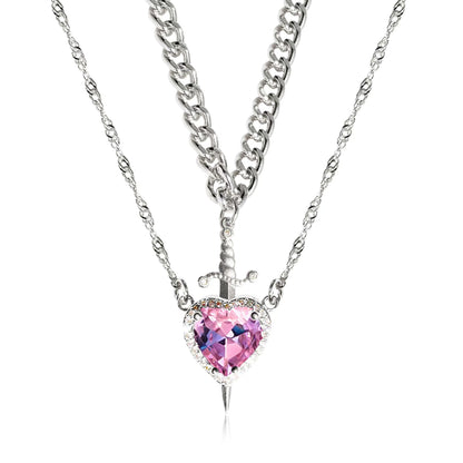 Heart and Sword Couple Necklace Set (photo 11)