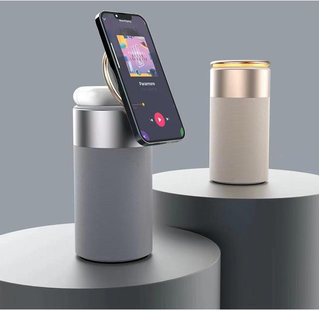 3-in-1 Bluetooth Speaker with Wireless Charger and Touch Lamp