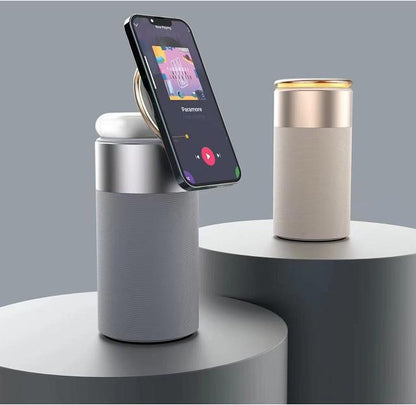 3-in-1 Bluetooth Speaker with Wireless Charger and Touch Lamp