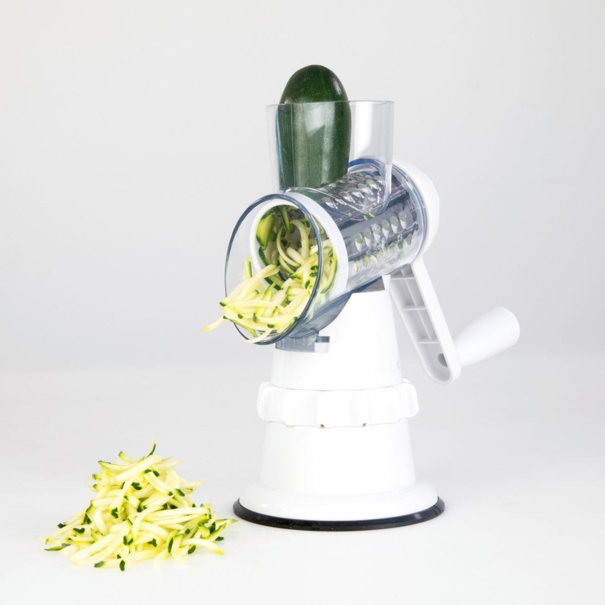 3-in-1 Rotary Drum Vegetable Slicer with Suction Base (photo 6)