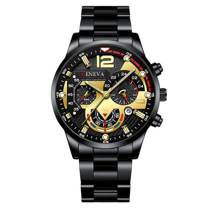 Men's Steel Strap Quartz Watch and Bracelet Set (photo 17)