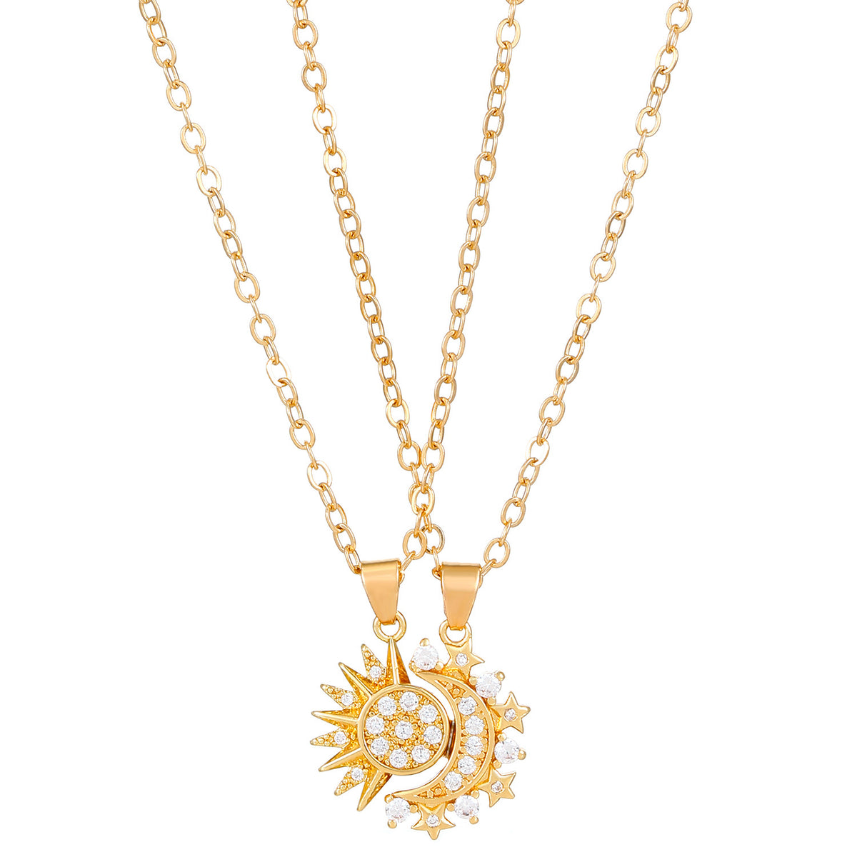 Sun and Moon Magnetic Couple Necklaces, Set of 2 (photo 5)
