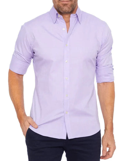 Men's Lapel Zip-Front Long-Sleeve Shirt (photo 4)