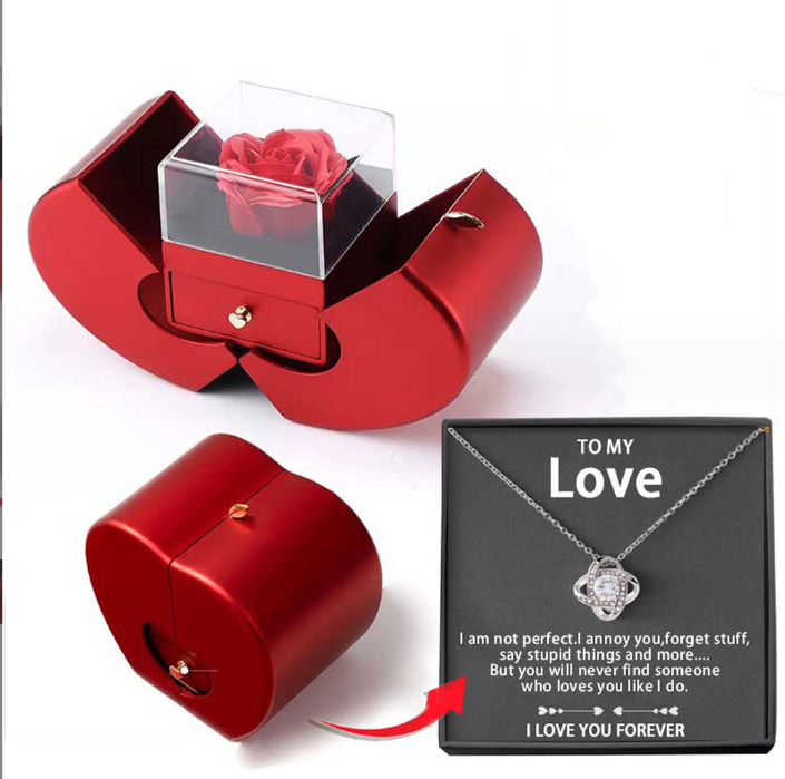 Preserved Rose Apple Gift Box with Necklace (photo 27)
