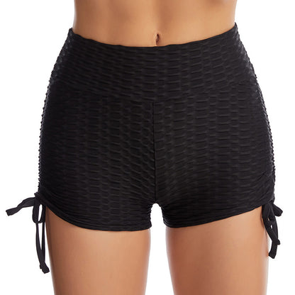 Women's Textured Drawstring Workout Shorts (photo 5)