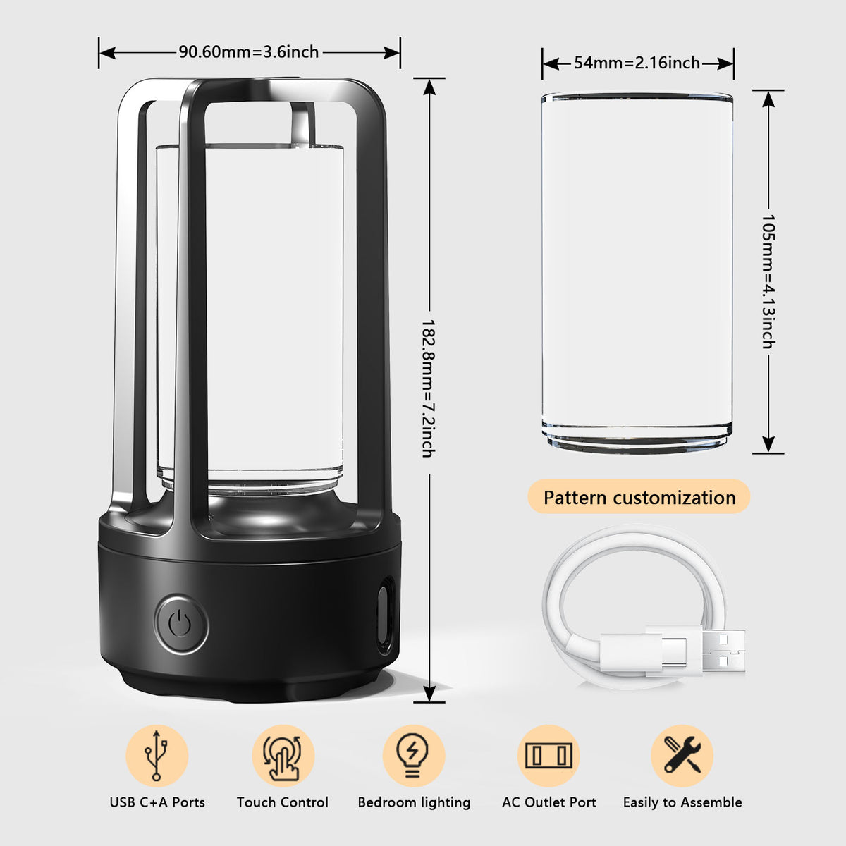 Acrylic or Crystal Night Lamp with Bluetooth Speaker (photo 11)