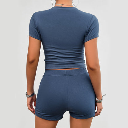 Women's Short-Sleeve T-Shirt and Shorts Set (photo 2)