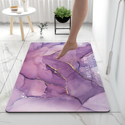 Quick-Dry Marble Print Bath Mat (photo 7)