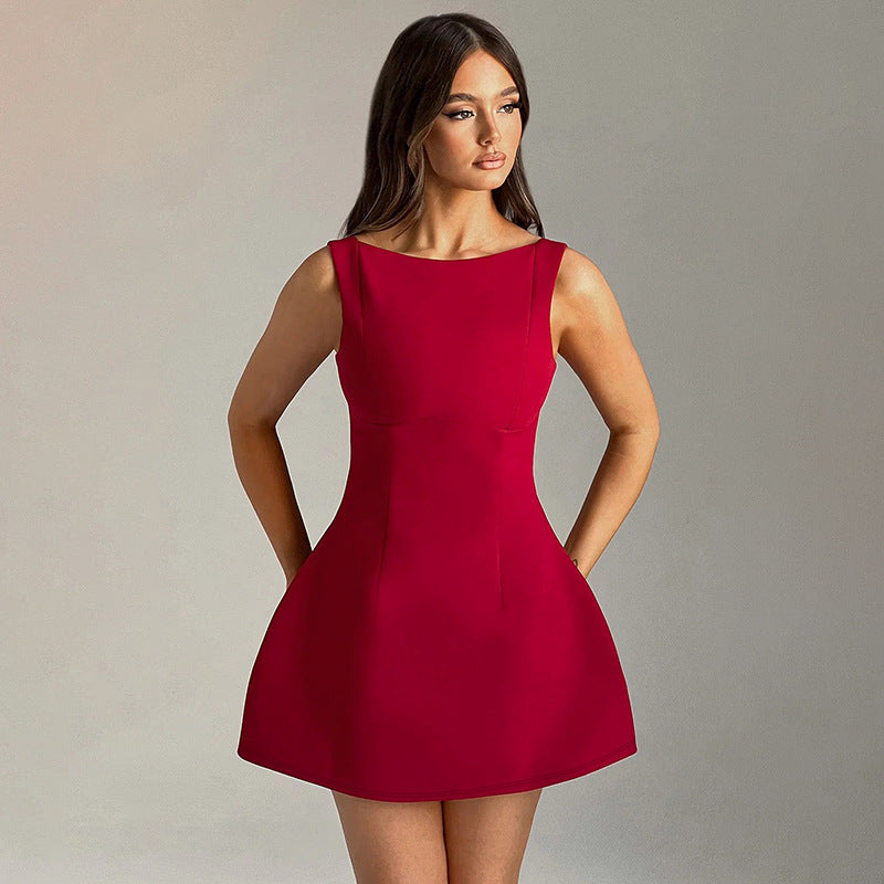 Women's Backless Sleeveless Bodycon Mini Dress (photo 3)