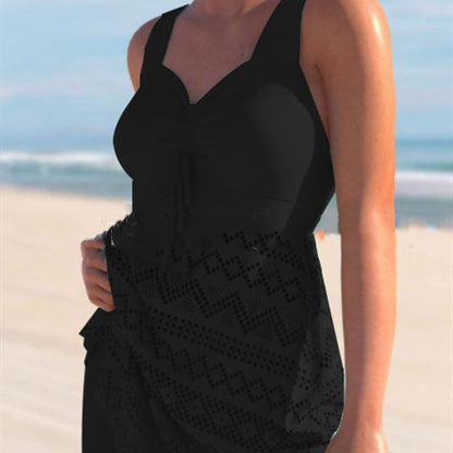 Women's Lace One-Piece Swimsuit with Chest Pads (photo 8)