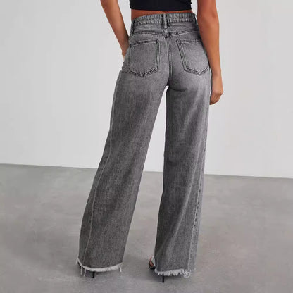 Women's High-Waist Straight Wide-Leg Jeans (photo 4)