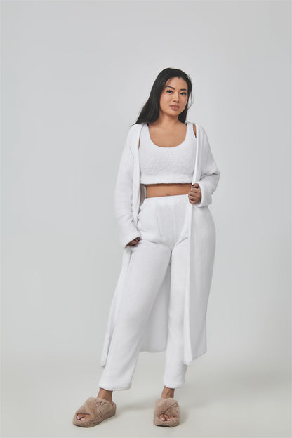 Women's 3-Piece Knit Lounge Set: Crop Top, Wide-Leg Pants and Cardigan (photo 29)
