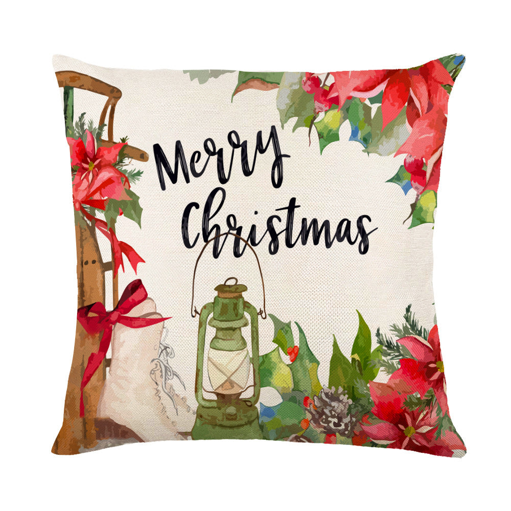 Snowflake Print Christmas Pillow Cover, 45 x 45 cm (photo 7)