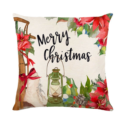 Snowflake Print Christmas Pillow Cover, 45 x 45 cm (photo 7)