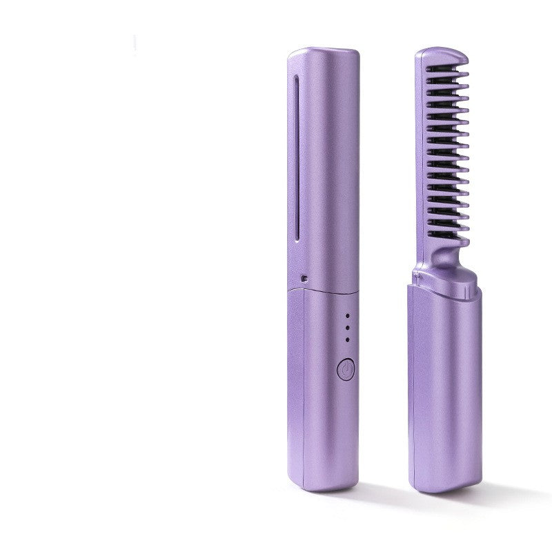 Cordless Mini Hot Comb Straightening Brush (photo 13)