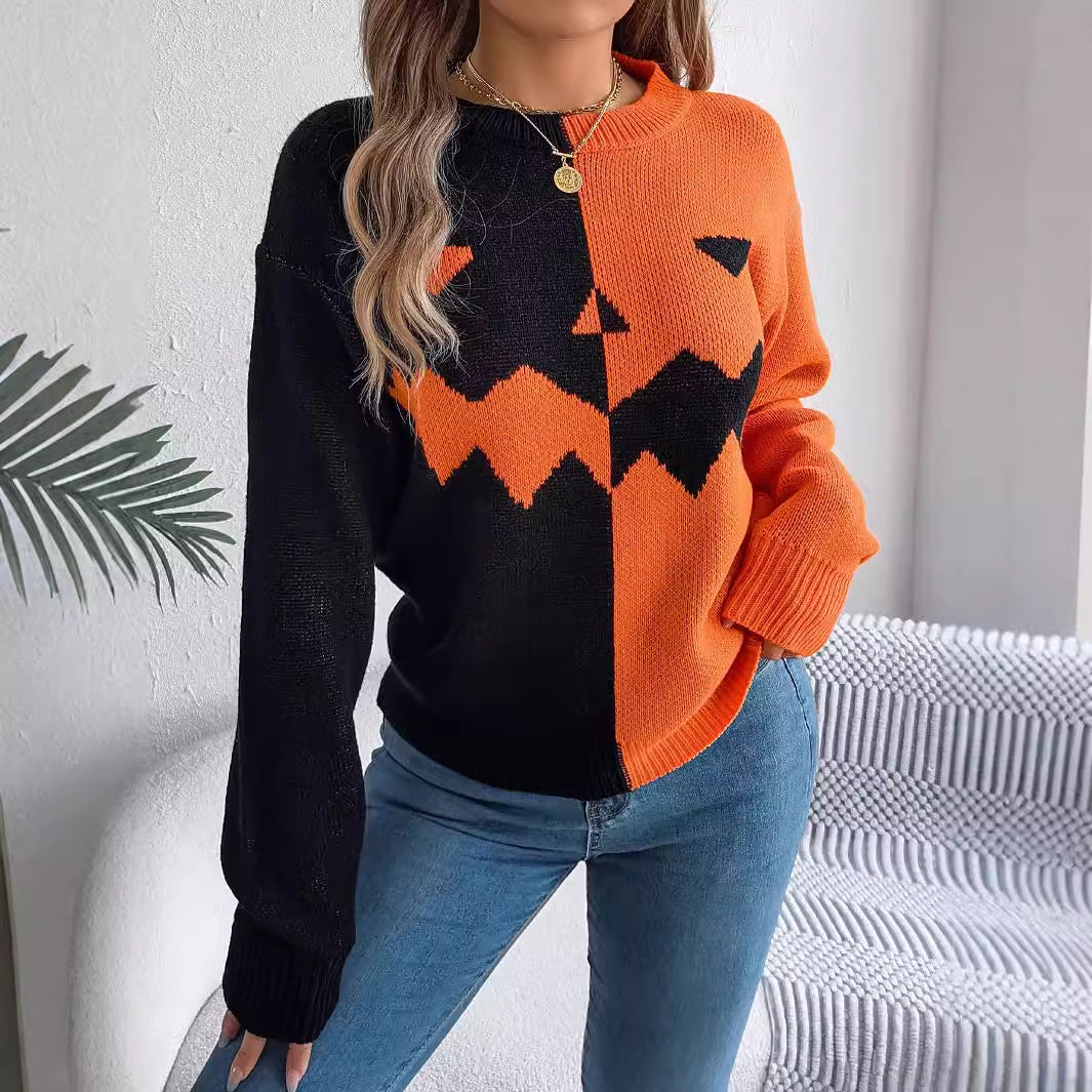 Women's Halloween Ghost Knit Sweater (photo 4)