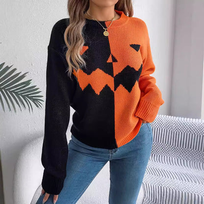 Women's Halloween Ghost Knit Sweater (photo 4)